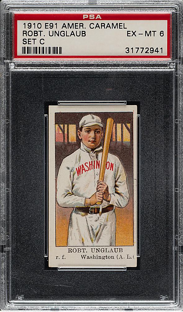 1909-1911 E91-C American Caramel Robert Unglaub PSA EX-MT 6