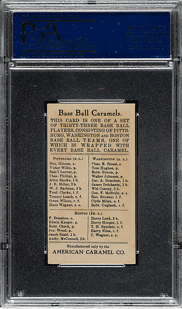 1909-1911 E91-C American Caramel Robert Unglaub PSA EX-MT 6