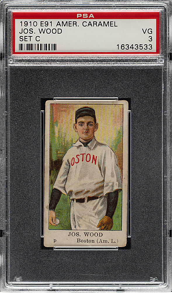 1909-1911 E91-C American Caramel Joe Wood PSA VG 3