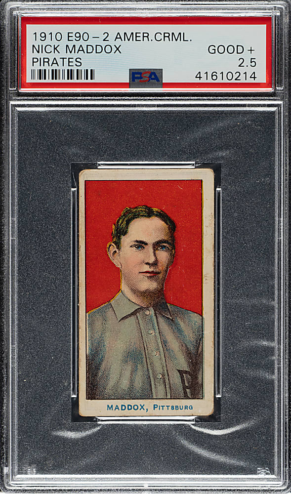 1910 E90-2 American Caramel Nick Maddox PSA GOOD+ 2.5