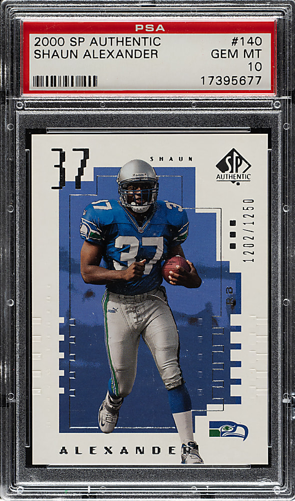 2000 Upper Deck SP Authentic Football #140 Shaun Alexander #1,202/1,250 PSA GEM MINT 10