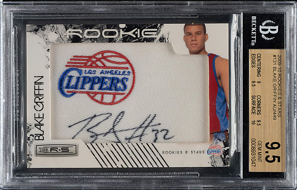 2009-2010 Panini Rookies and Stars Patch Autograph Basketball #131 Blake Griffin #198/449 BGS GEM MINT 9.5 with MINT 9 Signature