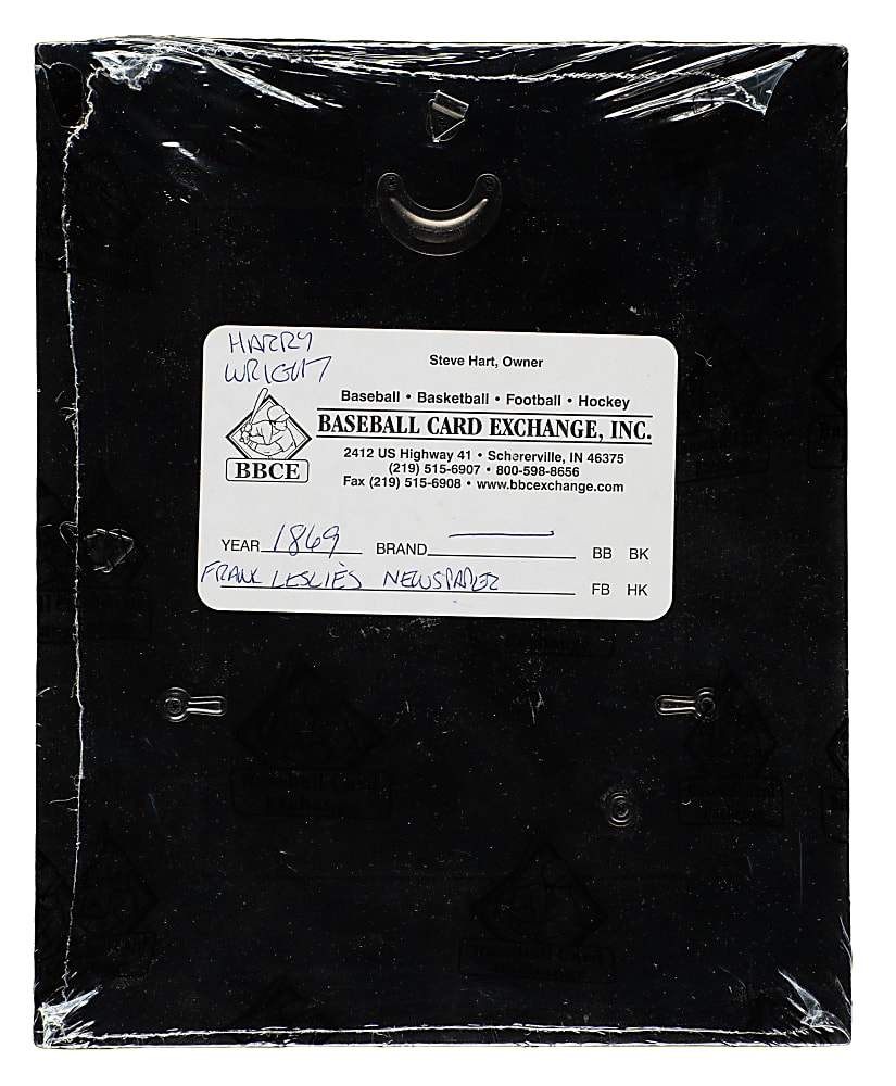 1869 Frank Leslie's Illustrated Newspaper Cut Harry Wright - BBCE