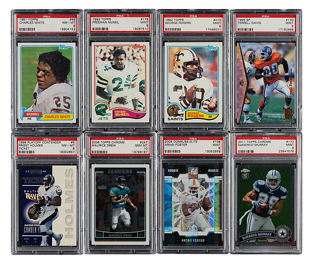 1981 to 2011 Topps, Topps Chrome, and Upper Deck Football PSA-Graded Collection (12)