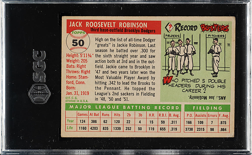 1955 Topps #50 Jackie Robinson SGC VG/EX 4
