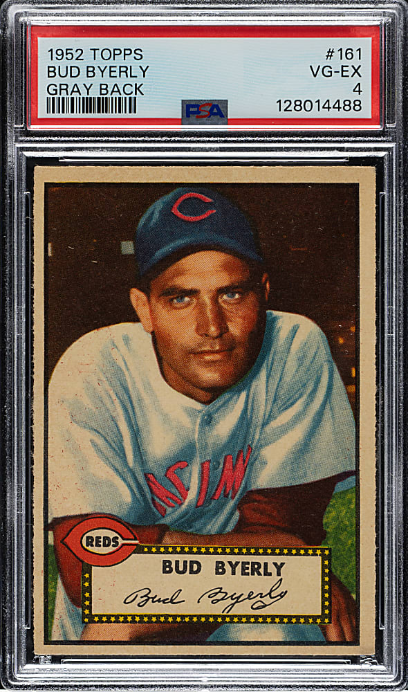 1952 Topps #161 Bud Byerly PSA VG-EX 4 - "Canadian" Gray Back