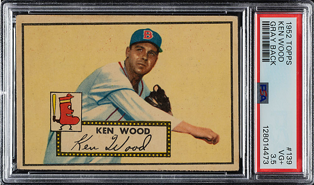 1952 Topps #139 Ken Wood PSA VG+ 3.5 - "Canadian" Gray Back