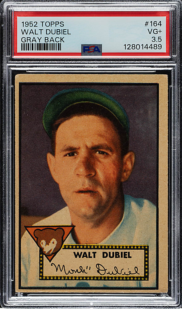 1952 Topps #164 Walt Dubiel PSA VG+ 3.5 - "Canadian" Gray Back
