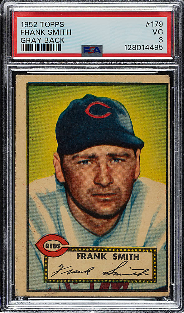 1952 Topps #179 Frank Smith PSA VG 3 - "Canadian" Gray Back