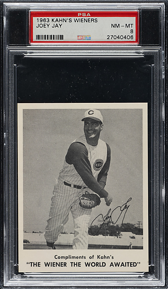 1963 Kahn's Wieners Joey Jay PSA NM-MT 8