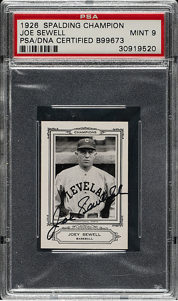 Signed 1926 Spalding Champions Joe Sewell PSA/DNA MINT 9