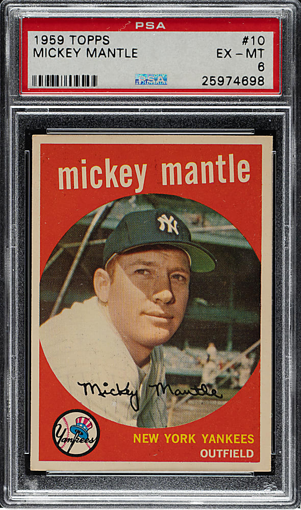1959 Topps #10 Mickey Mantle PSA EX-MT 6