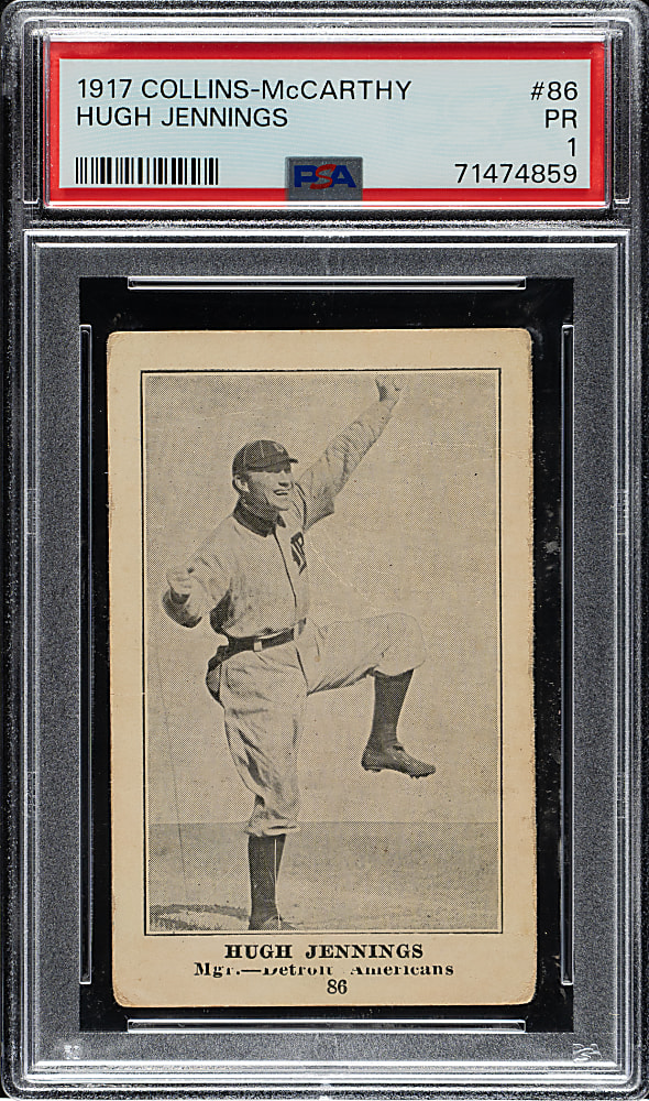 1917 E135 Collins-McCarthy #86 Hughie Jennings PSA POOR 1