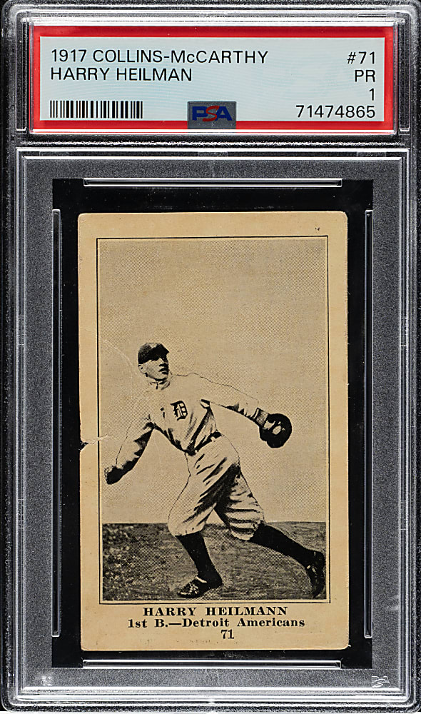 1917 E135 Collins-McCarthy #71 Harry Heilman PSA POOR 1