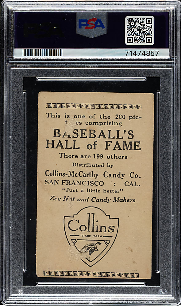 1917 E135 Collins-McCarthy #137 Sam Rice PSA POOR 1 (MK)