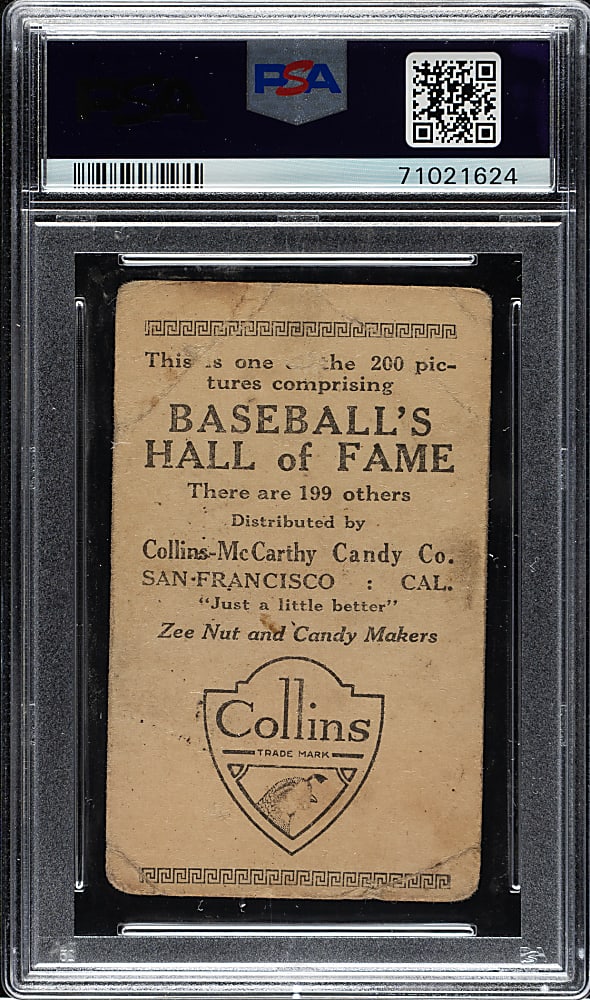 1917 E135 Collins-McCarthy #185 Buck Weaver PSA POOR 1