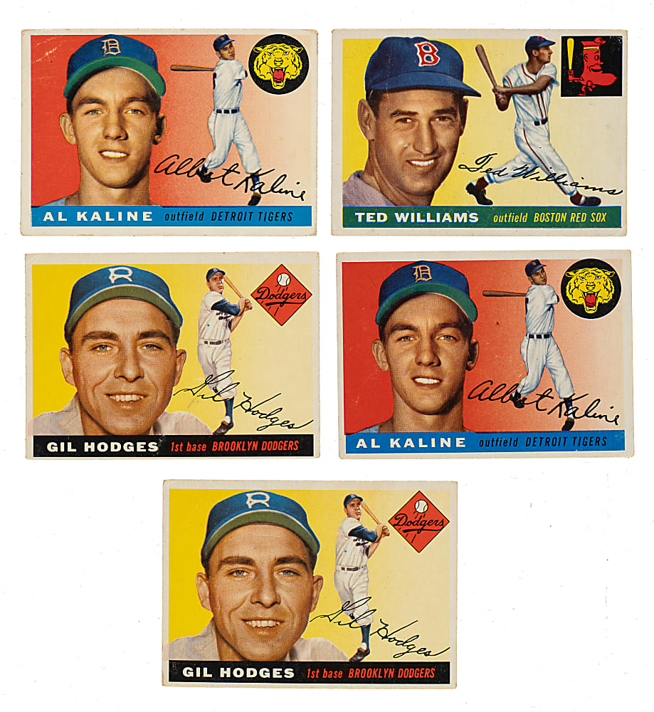 1955 Topps Hall of Fame Collection (5): Ted Williams, Al Kaline, and Gil Hodges