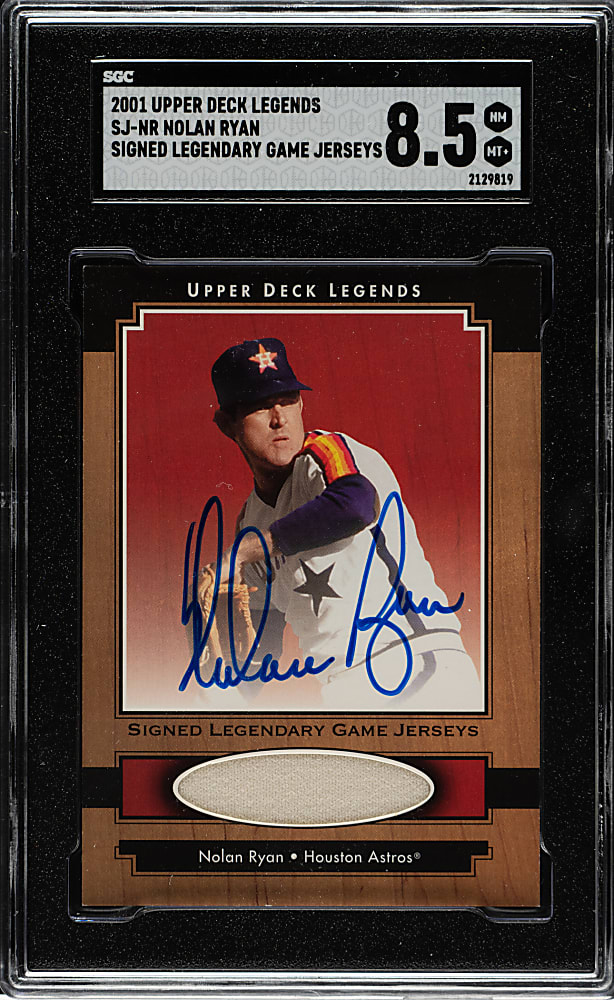 2001 Upper Deck Legends Signed Legendary Game Jerseys #SJ-NR Nolan Ryan SGC NM/MT+ 8.5