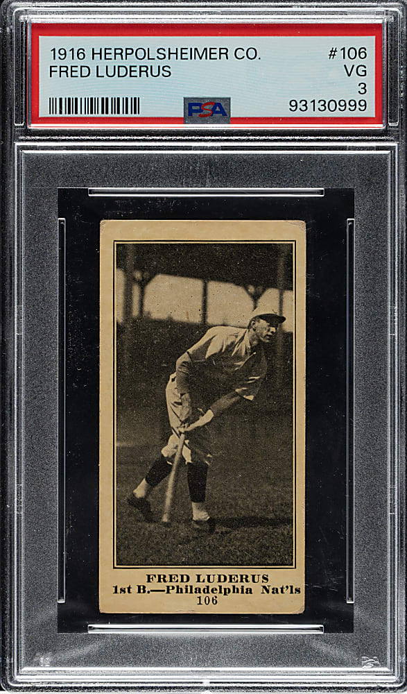 1916 M101-4 Herpolsheimer #106 Fred Luderus PSA VG 3