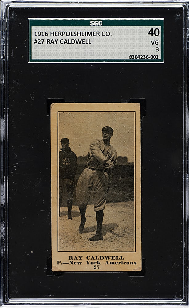 1916 M101-4 Herpolsheimer #27 Ray Caldwell SGC VG 40