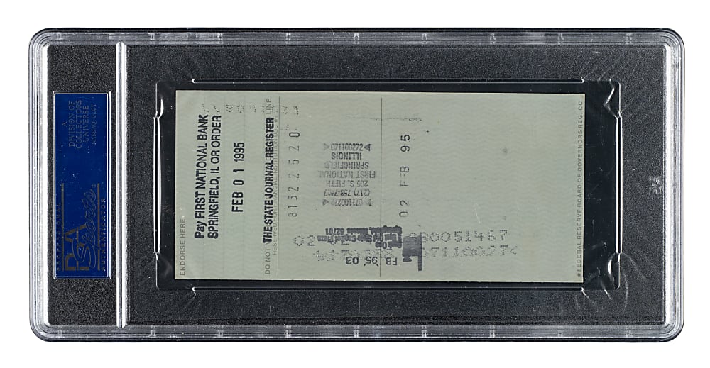 1995 Al Barlick Signed Check - PSA/DNA