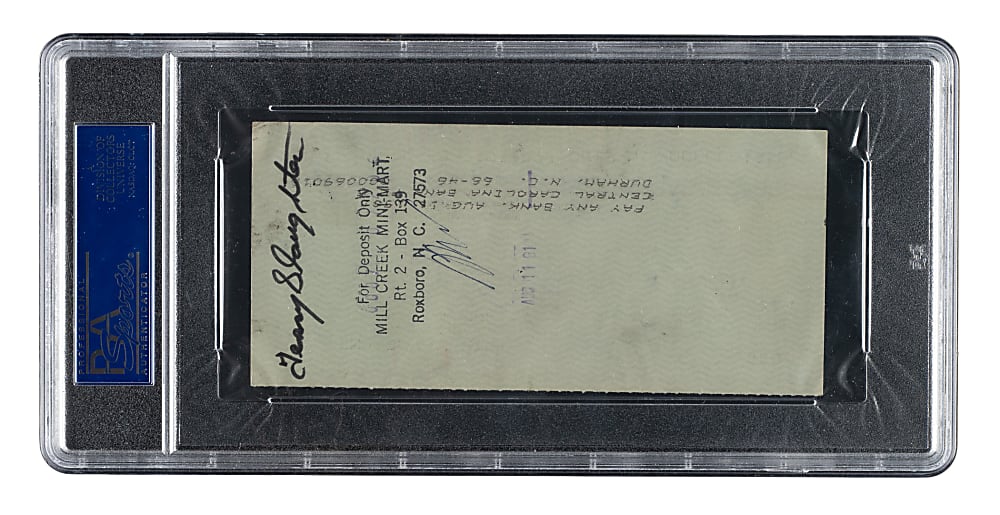 1981 Enos Slaughter Signed Check - PSA/DNA