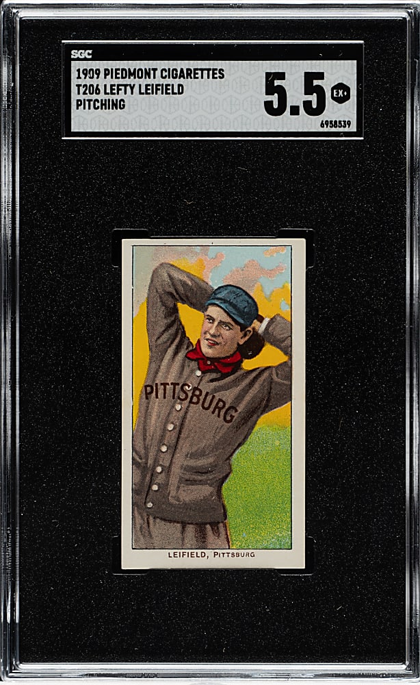 1909-1911 T206 White Border Lefty Leifield Pitching SGC EX+ 5.5