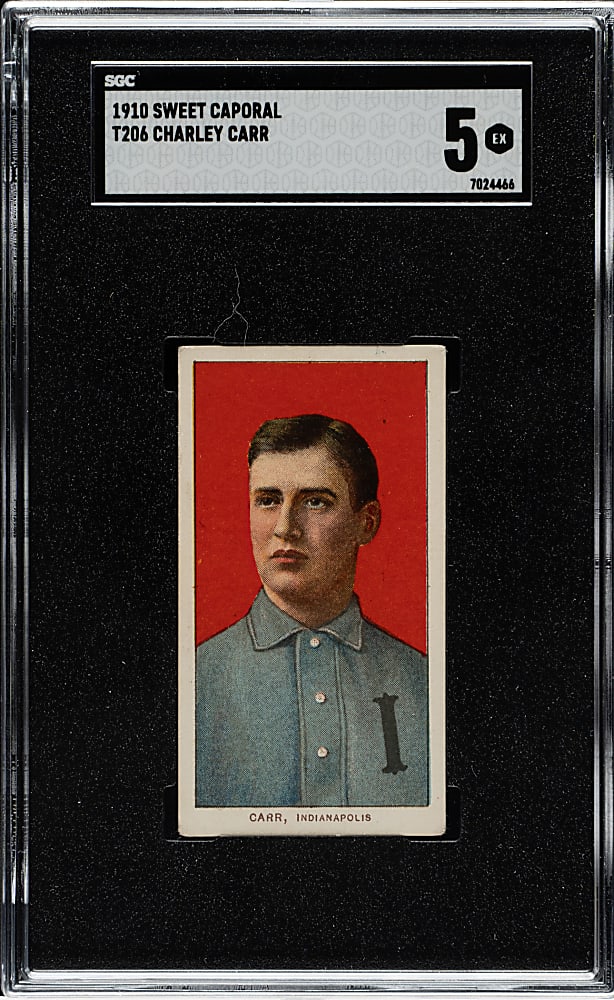 1909-1911 T206 White Border Charley Carr SGC EX 5