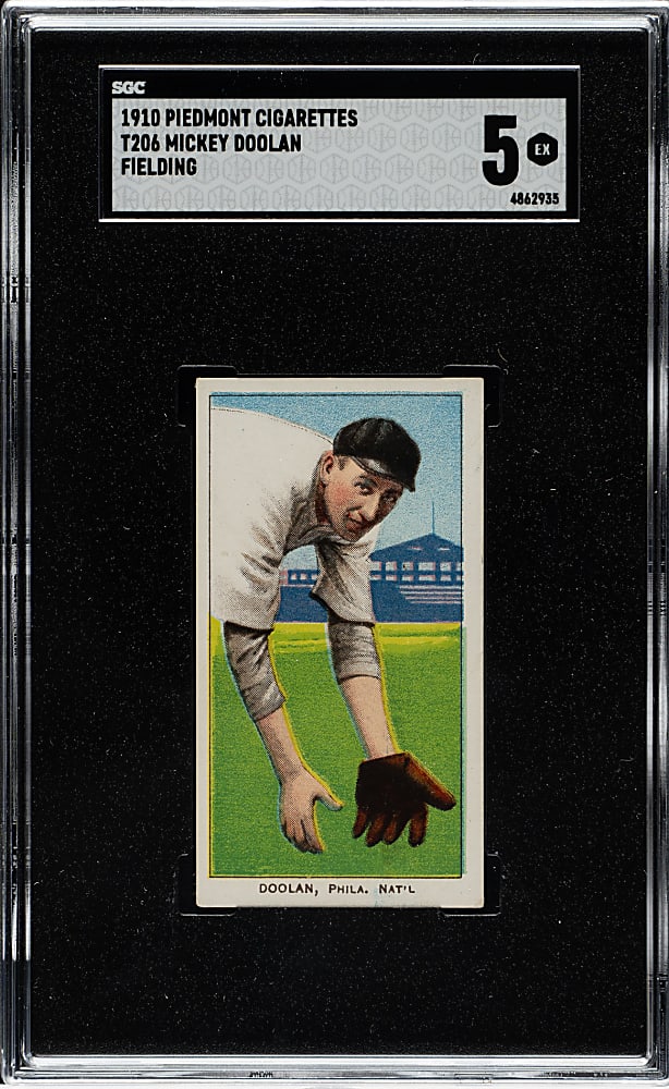 1909-1911 T206 White Border Mickey Doolan Fielding SGC EX 5