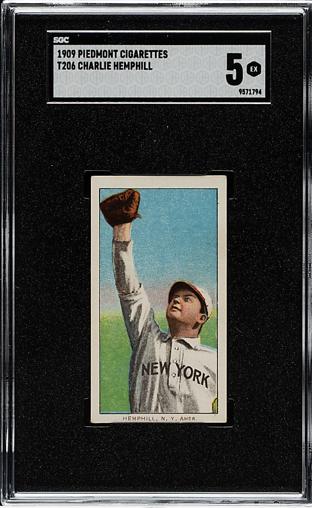 1909-1911 T206 White Border Charlie Hemphill SGC EX 5