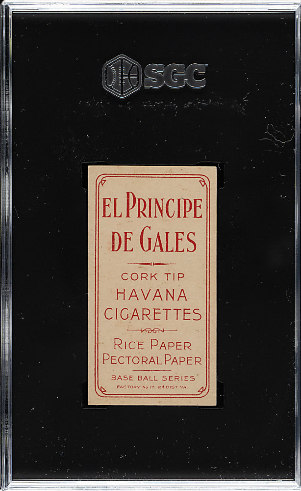 1909-1911 T206 White Border Nick Maddox SGC EX/NM 6 - El Principe De Gales Back