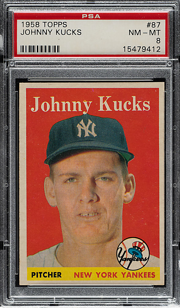1958 Topps #87 Johnny Kucks PSA NM-MT 8