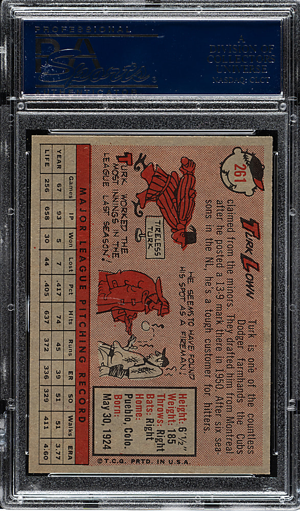 1958 Topps #261 Turk Lown PSA NM-MT+ 8.5