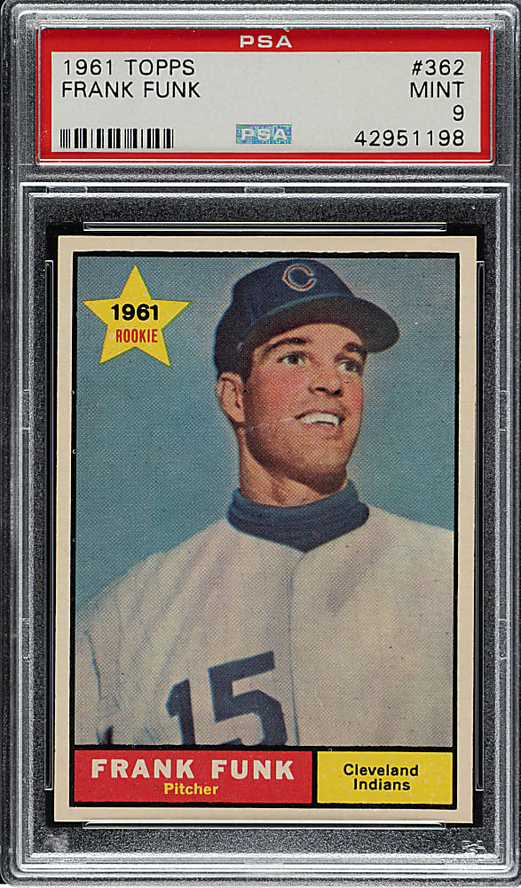 1961 Topps #362 Frank Funk PSA MINT 9