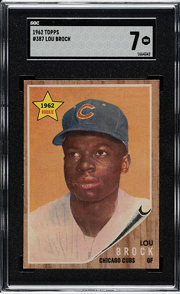 1962 Topps #387 Lou Brock Rookie SGC NM 7
