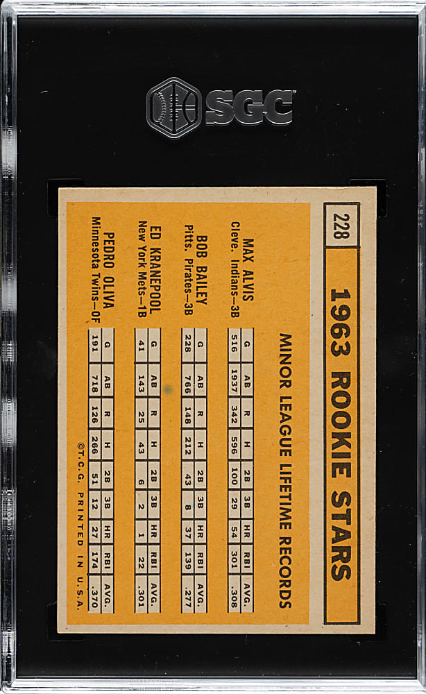 1963 Topps #228 Tony Oliva Rookie SGC NM 7