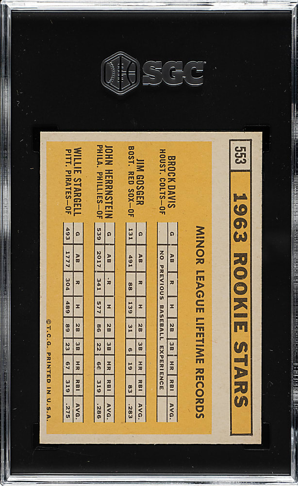 1963 Topps #553 Willie Stargell Rookie SGC NM+ 7.5