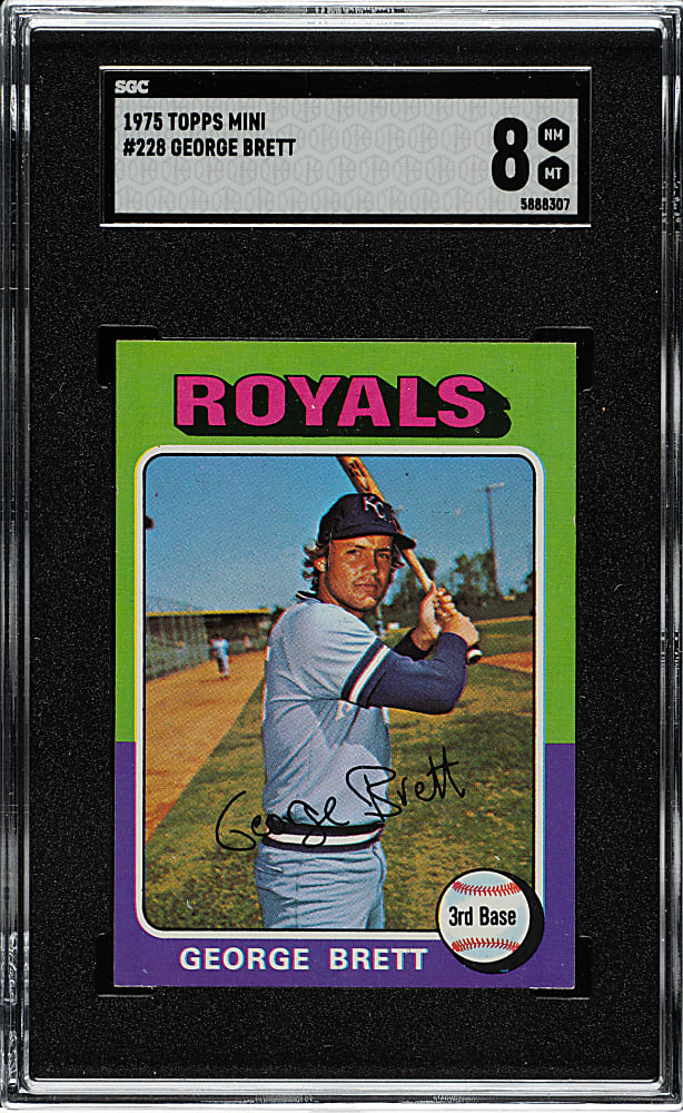 1975 Topps Mini #228 George Brett Rookie SGC NM/MT 8