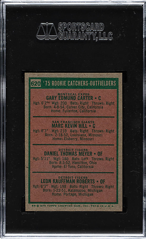 1975 Topps Mini #620 Gary Carter Rookie SGC MINT 9