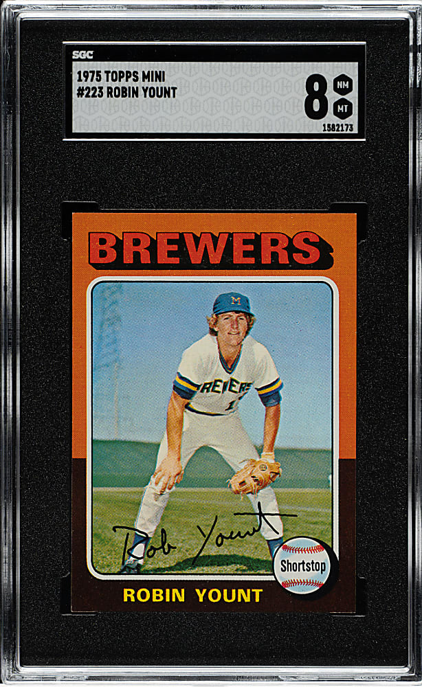 1975 Topps Mini #223 Robin Yount Rookie SGC NM/MT 8