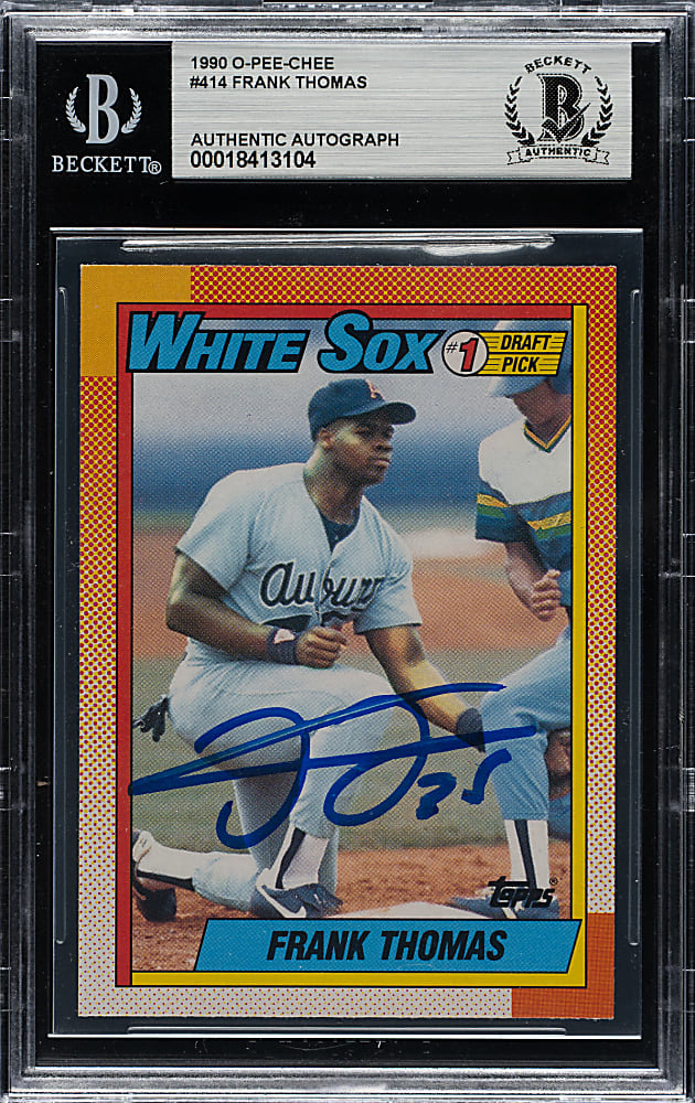 Signed 1990 O-Pee-Chee #414 Frank Thomas Rookie - Beckett
