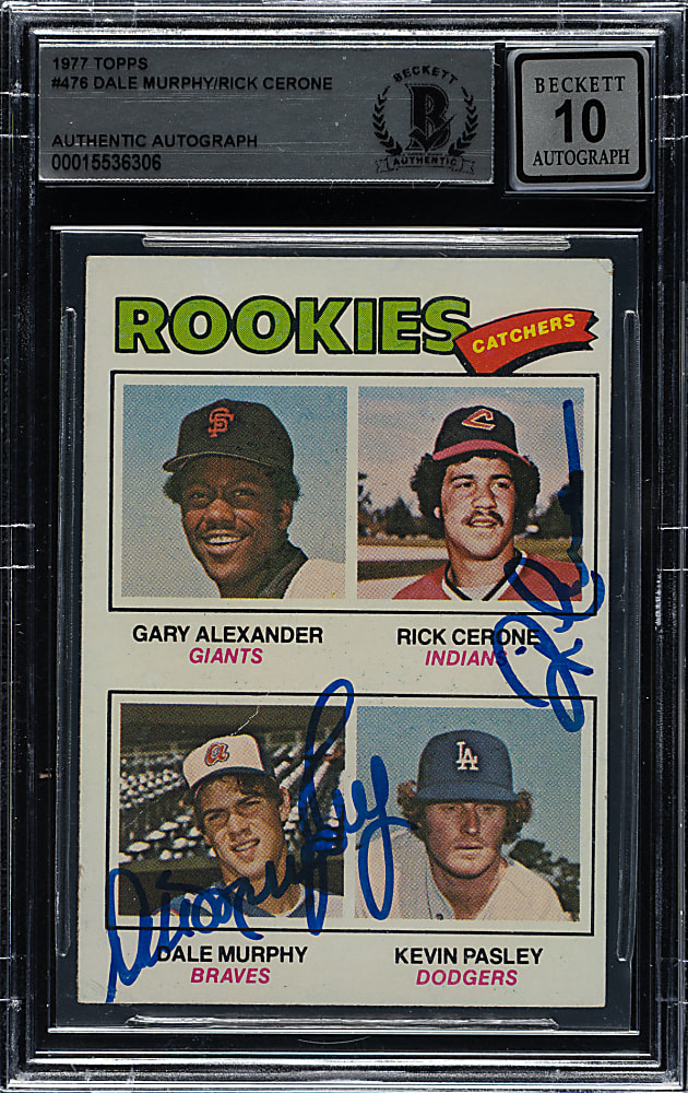 Signed 1977 Topps #476 Rick Cerone/Dale Murphy Rookie Beckett GEM MINT 10