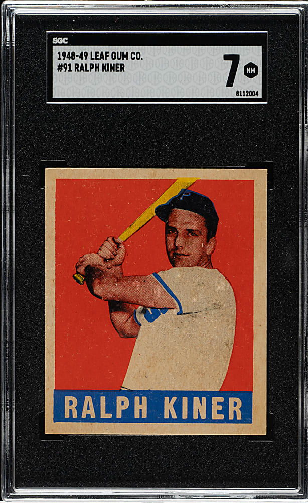 1948-1949 Leaf #91 Ralph Kiner Rookie SGC NM 7