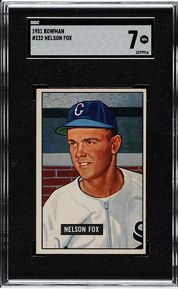 1951 Bowman #232 Nelson Fox Rookie SGC NM 7