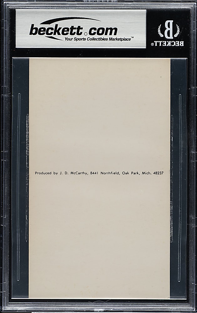 Signed 1970s J. D. McCarthy Postcard Steve Garvey Beckett GEM MINT 10