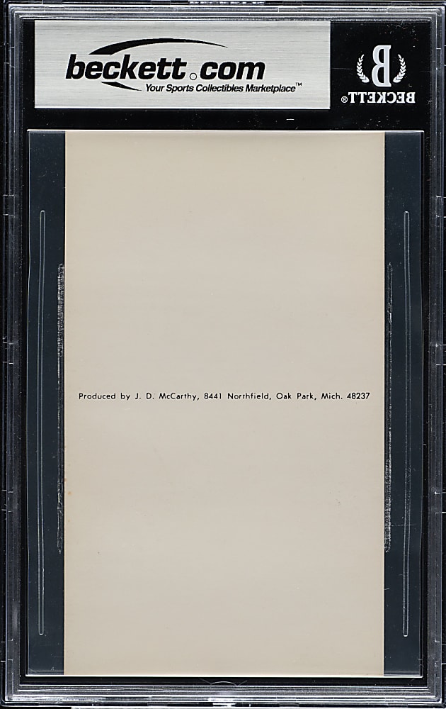 Signed 1970s J. D. McCarthy Postcard Steve Garvey Beckett GEM MINT 10