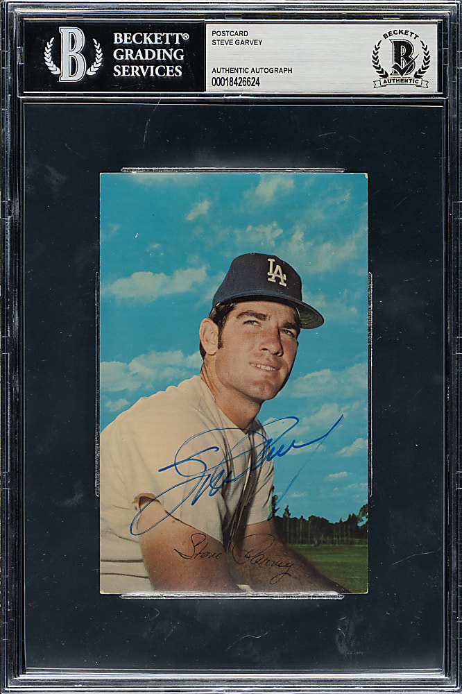 Signed 1971 Los Angeles Dodgers Postcards Steve Garvey - Beckett