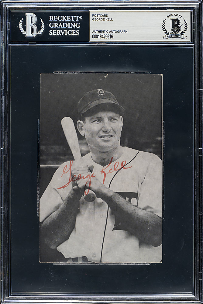 George Kell Signed Postcard - Beckett and JSA