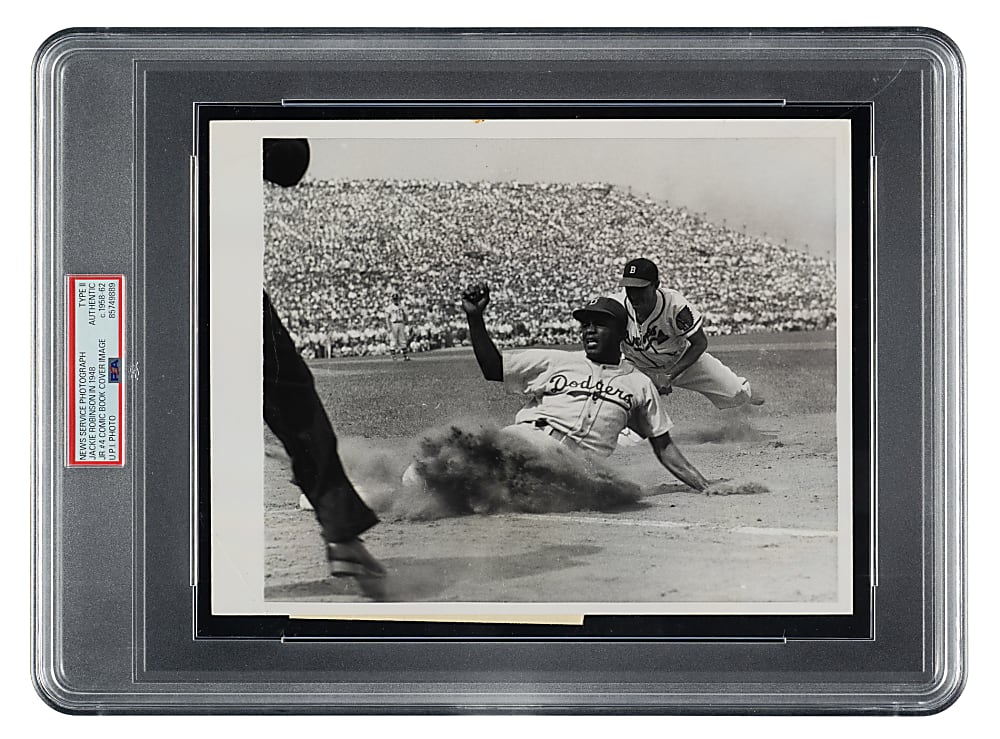 Circa 1958-1962 Jackie Robinson United Press International News Service Photograph - PSA/DNA Type II - Image Used For Fawcett Comics #4