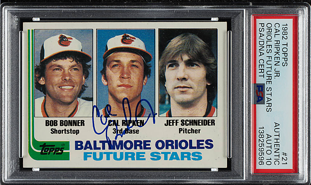 Signed 1982 Topps #21 Cal Ripken Jr. Rookie - PSA/DNA